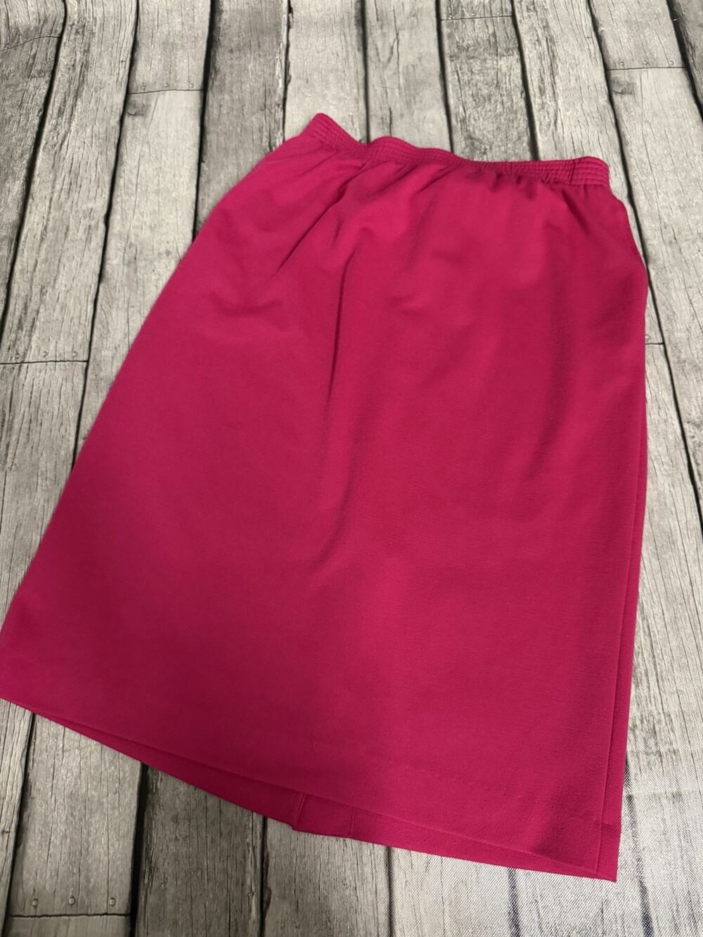 Vintage Women’s Haberdashery Pullon Midi Skirt Sz 16 Fuchsia Pink Union USA Made